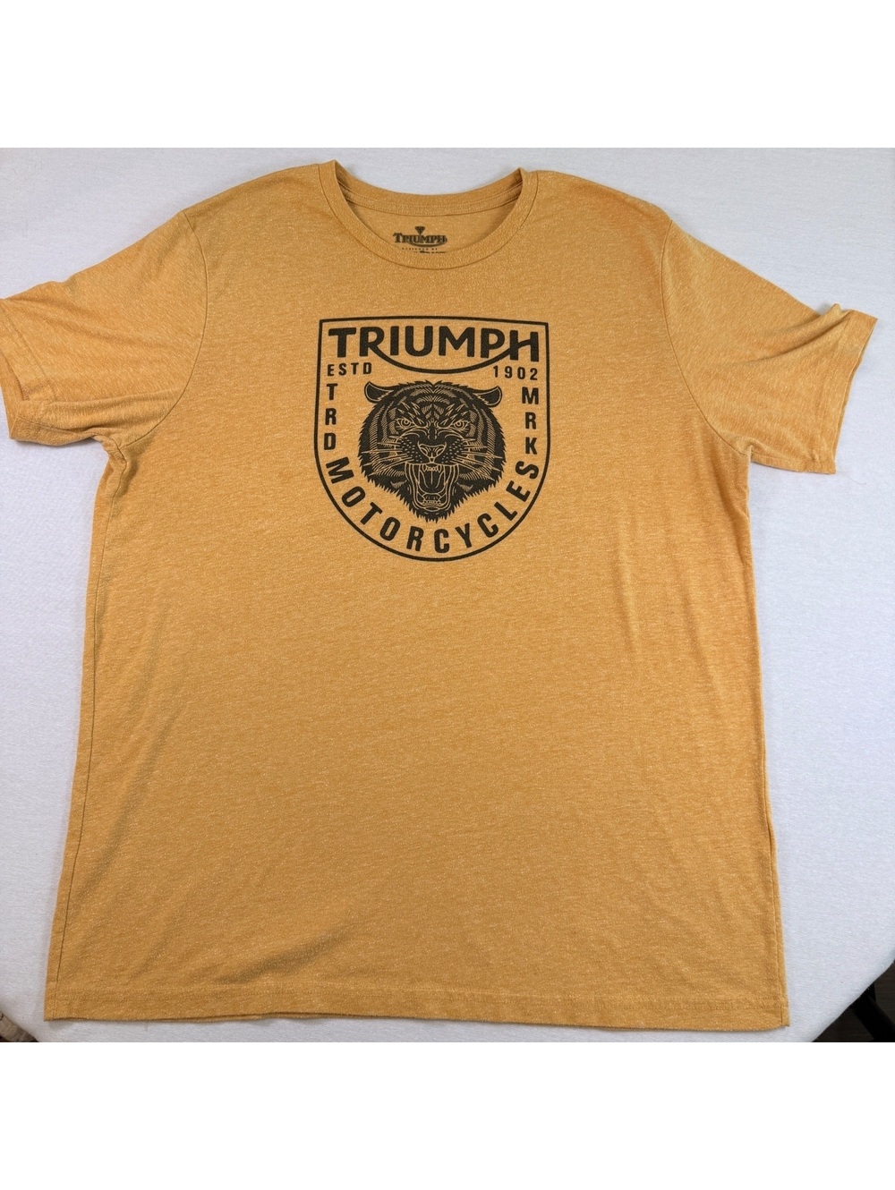 Lucky Brand Triumph Motorcycles Tiger Graphic Tee Yellow 2XL